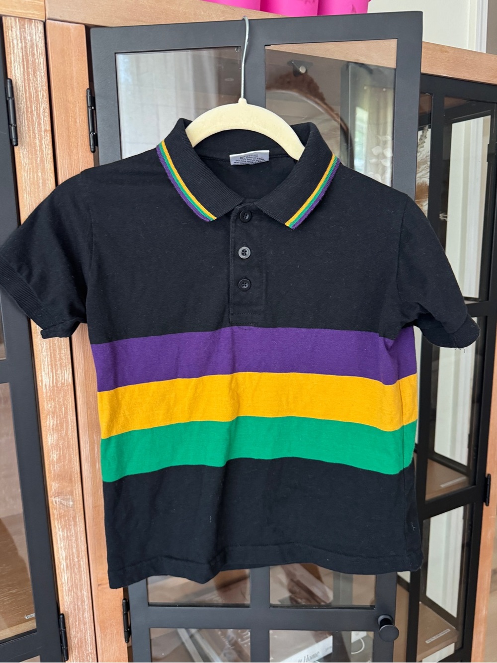 Kaplin mardi gras polo short sleeve shirt tee striped perlis rugby louisiana boy